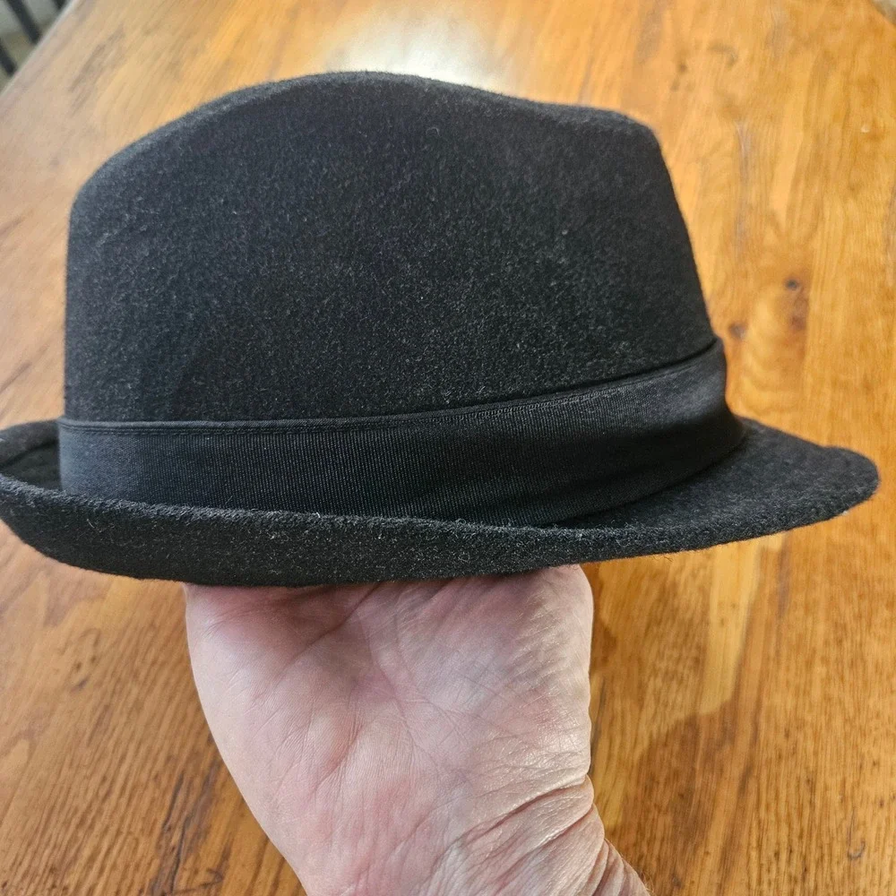 Stetson All‎ American Wool Fedora Hat Black Ribbon Accent Mens Small Medium